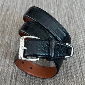 Lauren Ralph Lauren Croc Embossed Genuine Italian Leather Belt in black size L